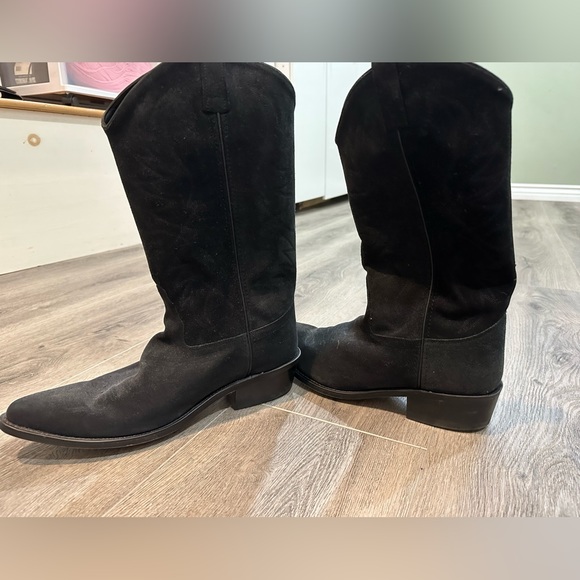 Old West men cowboy boots upper leather size 11 - Picture 10 of 11